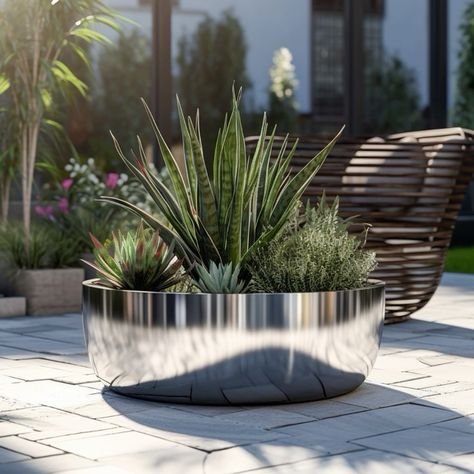 Stainless Steel Planters, reference design 008
